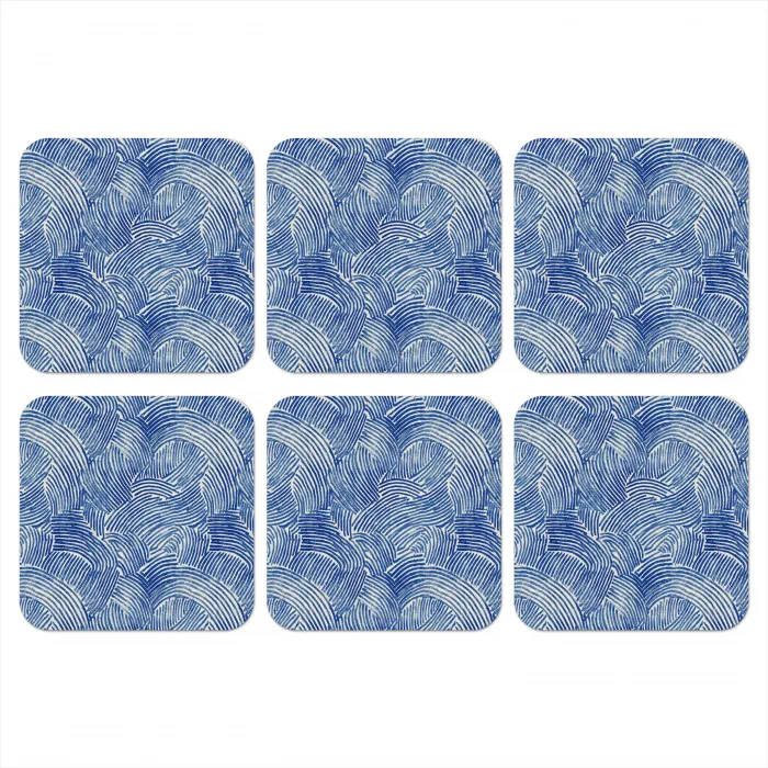 Modern - Abstract - Blauw onderzetter kurk middel 366 -3d