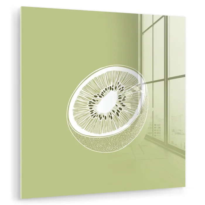 Kiwi - Lijntekening - Minimalistisch - Groen plexiglas 5mm klein -zzzproduct_nieuw
