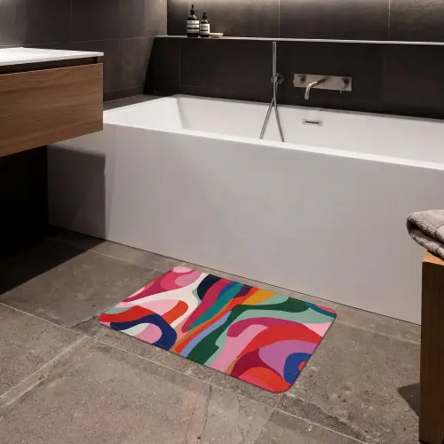 Vormen - Bochten - Kleurrijk - Abstract Badmat klein -sfeer3