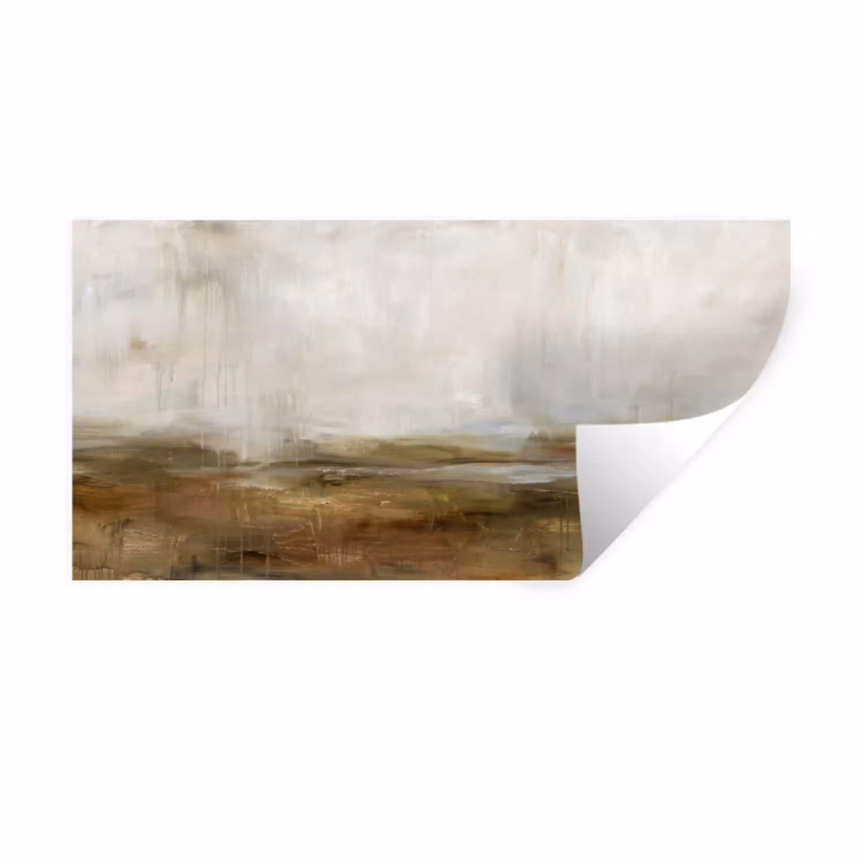 Abstract - Landschap - Natuur - Beige - Bruin Muursticker klein -3d