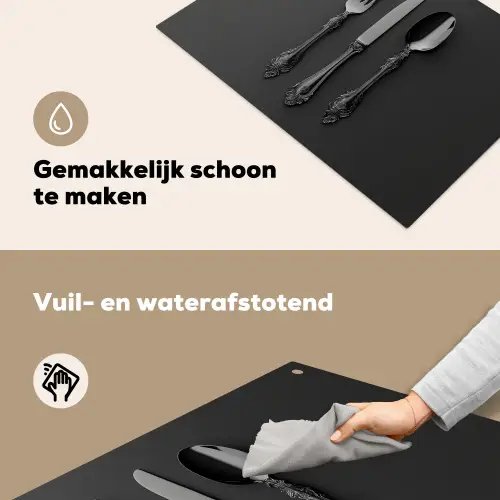 Bestek - Zwart Inductie beschemer met haakjes klein -ky-schoon-nl
