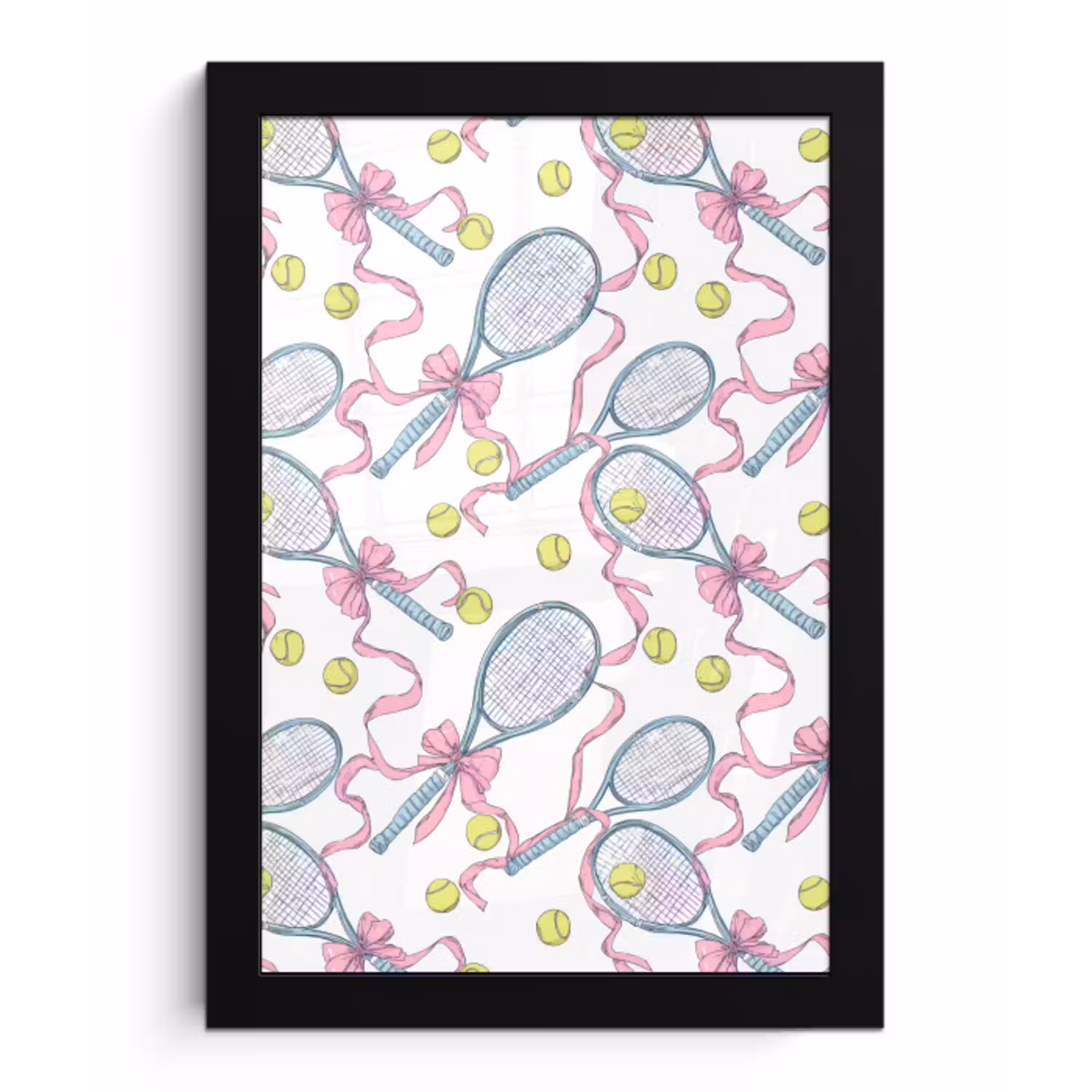 Tennis - Strikken - Kleurrijk fotolijst zwart zonder passe partout klein 224 -3d