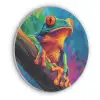 Kikker - Felgekleurd - Tak - Regenboog Akoestische PET Vilt - Rond klein -3d
