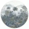 Jungle - Landschap - Blauw Wandcirkel kunststof plaat 5mm dik klein -3d