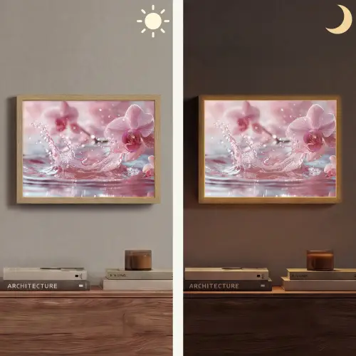 Abstract - Modern - Water - Orchidee Light Box met batterij (Wandlamp) middel -sfeer3