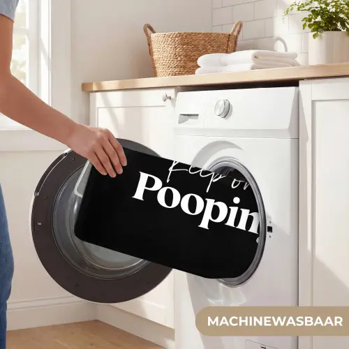 Quote - Keep on pooping - Zwart - Spreuken WCmat klein -USP_WasbaarNL