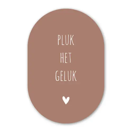 Spreuken - Pluk het geluk - Quotes Wandcirkel Ovaal Forex klein -3d