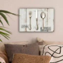 Zilver - Bestek - Hout canvas 2cm klein -sfeer1