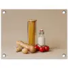 Spaghetti - Melk - Tomaten - Eieren - Brood tuinposter los doek klein -3d