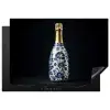 Champagne - Bloemen - Goud - Chique Inductie beschermer vinyl 3mm klein -3d