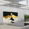 Wolf - Bergen - Maan - Zwart keuken achterwand spatscherm klein -3d_schuin