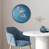 Lelies - Blauw - Glazen Fotolijst rond zonder passe partout klein -sfeer2