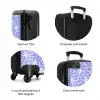 Bloemen en bladeren op blauwe achtergrond NBS - Handbagage koffer - Volwassenen Unisex middel zzzzzzzbolletjes_FR