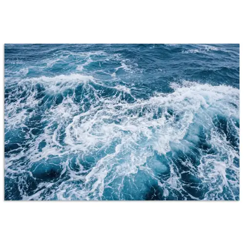 Golven - Oceaan - Blauw poster papier klein -3d