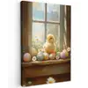 Kuiken - Raam - Paaseieren Tuinposter op houten frame 2 cm dik klein -3d