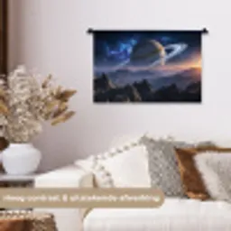 Fantasy - Kosmos - Landschap Wandkleed katoen klein -sfeer1
