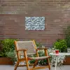 Golven - Klassiek - Blauw Tuinposter op houten frame 2 cm dik klein 845 -sfeer3