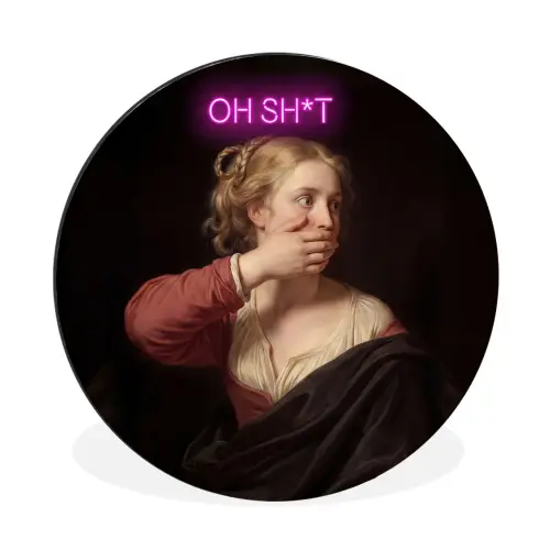 Quote - Neon - vrouw Wandcirkel aluminium klein -3d