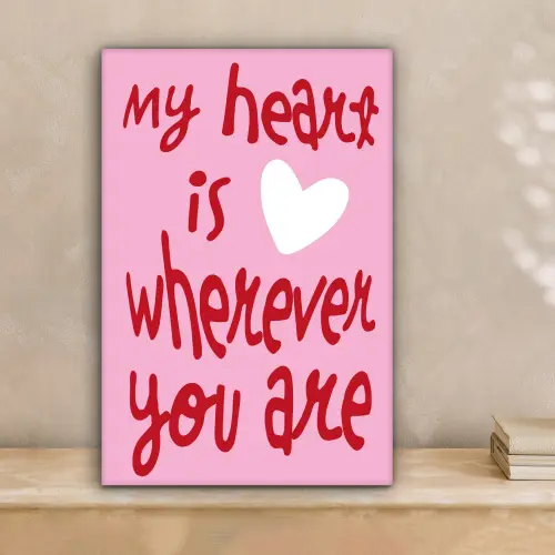 Valentijn - Hart - Liefde - Roze canvas 2cm klein -sfeer1