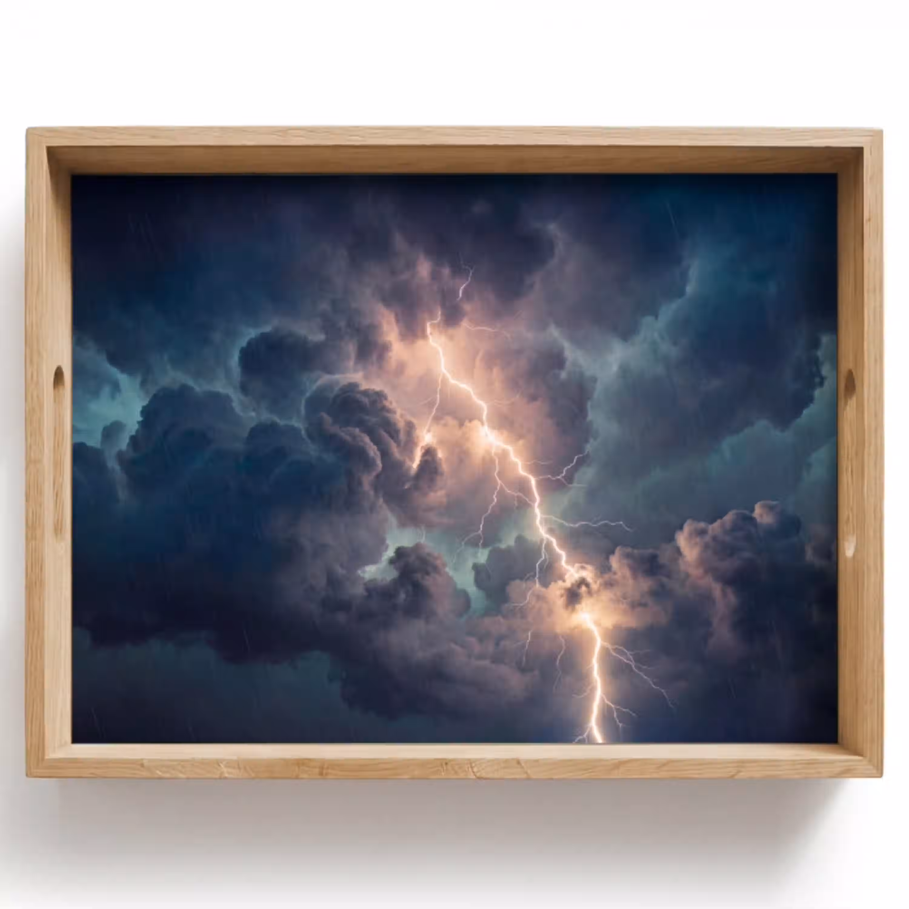 Bliksem - Storm - Natuur - Donker Dienblad Rechthoek middel -z3d_shopping