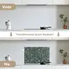 Terrazzo -  Patroon - Kleurrijk - Groen keuken achterwand spatscherm klein 900 -voor_na_NL
