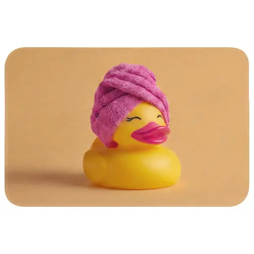 Badeend - Handdoek - Kleurrijk Badmat klein -3d