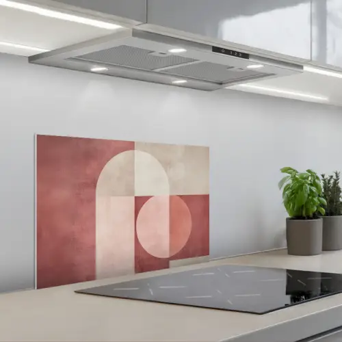 Figuren - Abstract - Roze keuken achterwand spatscherm klein -3d_schuin