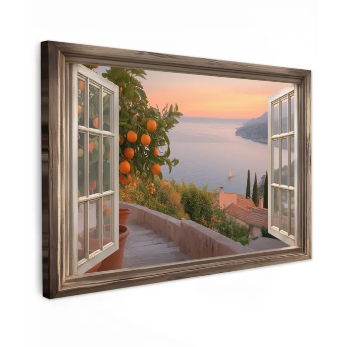 Doorkijk - Uitzicht - Meer - Landschap canvas 2cm klein -z3d