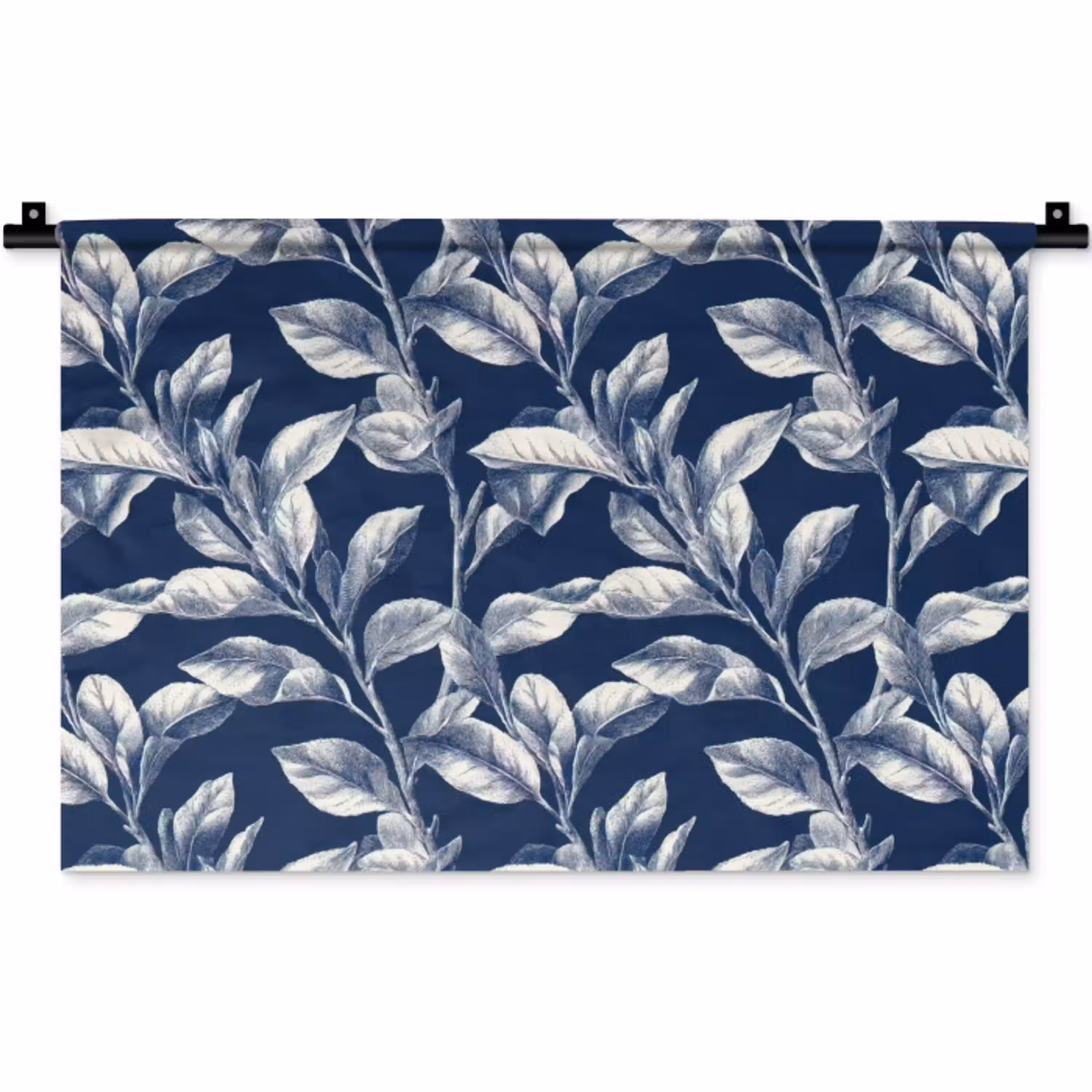 Botanisch - Patroon - Blauw Wandkleed katoen klein 269 -zz3d
