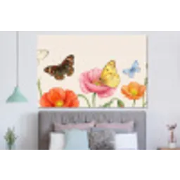 Vlinders - Klaprozen - Illustratie - Kleurrijk forex 5mm xxl -slaapkamer