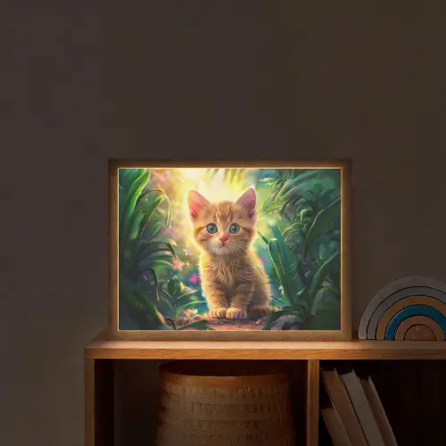 Kat - Huisdier - Natuur Light Box met batterij (Wandlamp kind) middel -sfeer1_kind