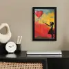 Banksy - Kunst - Graffiti - Meisje - Street art fotolijst zwart zonder passe partout klein -sfeer1