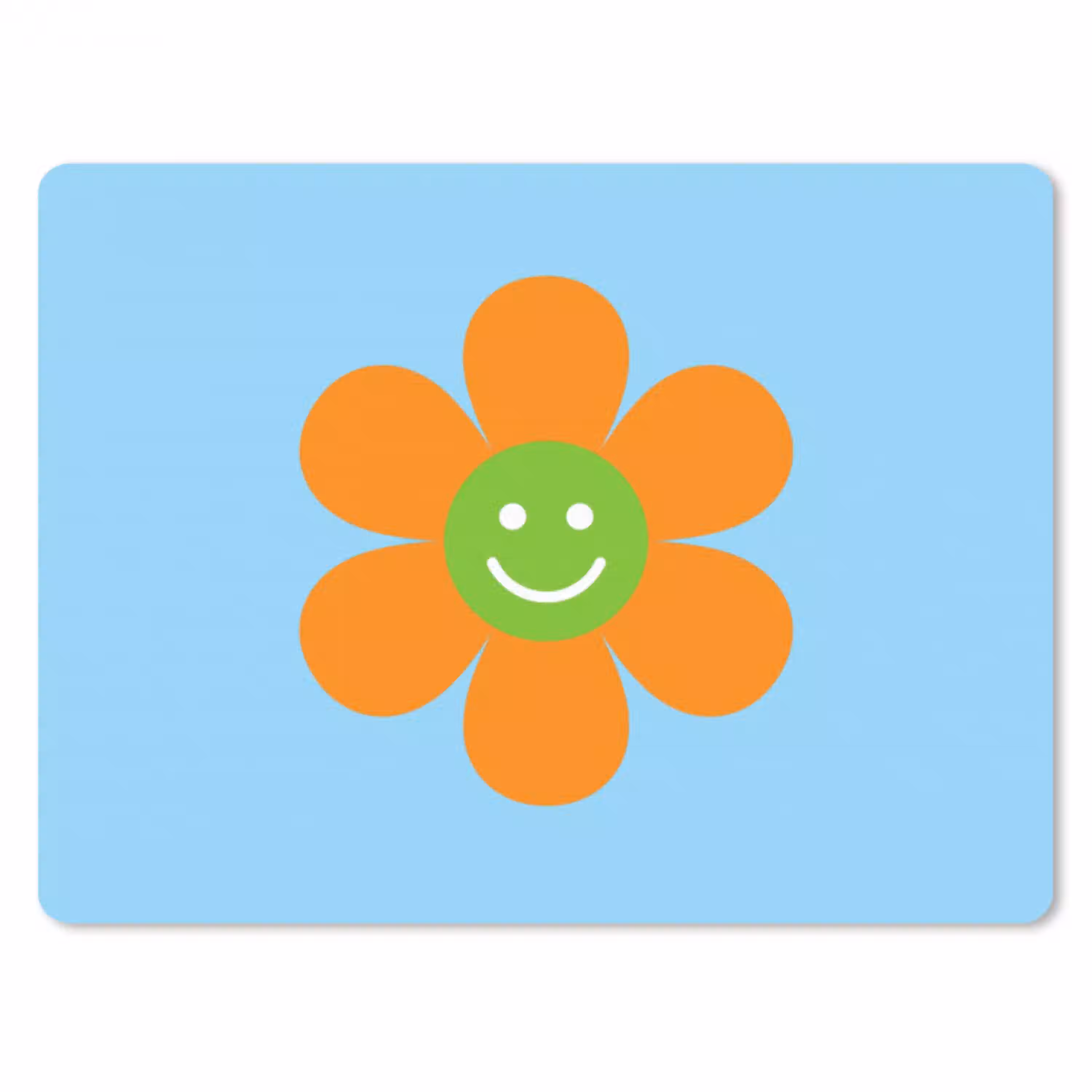 Bloem - Smiley - Kleurrijk muismat rubber klein -3d