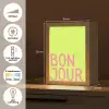 Groen - Smiley - Bonjour - Roze Light Box met kabel (Tafellamp) klein -USP_NL