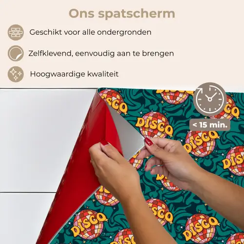 Groen - Disco - Patroon keuken achterwand spatscherm klein 900 -spatscherm_NL