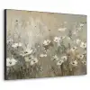 Bloemen - Wit - Natuur - Grijs - Modern Textielframe zwart klein -3d