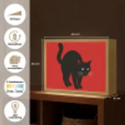 Kat - Zwart - Staart Light Box met batterij (Wandlamp) middel -USP_websiteoverzichtNL