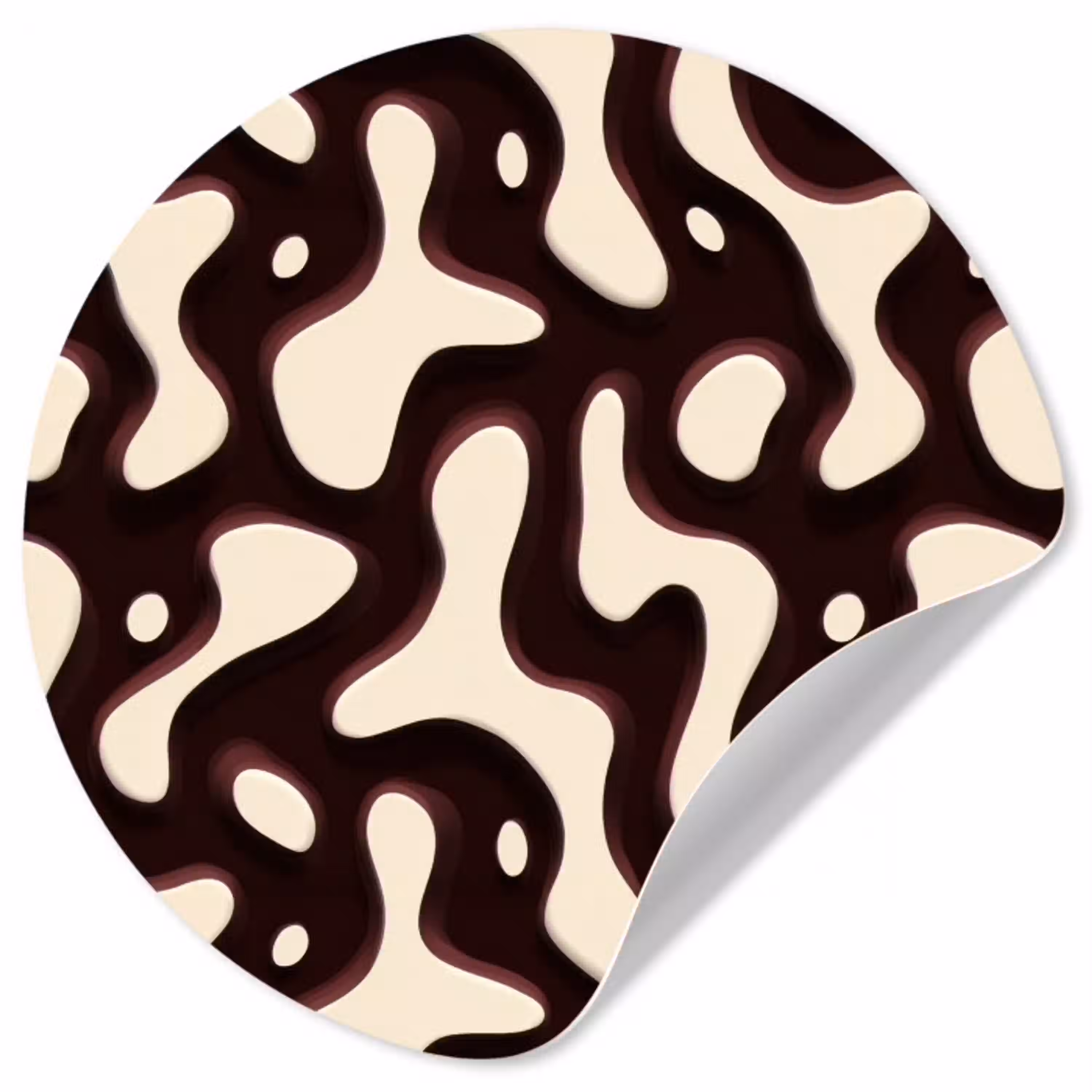 Organisch - Krachtig - Bruin Wandcirkel behangsticker klein 186 -3d
