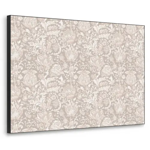Bloemenprint - Grijs - Crème Textielframe zwart klein 947 -3d