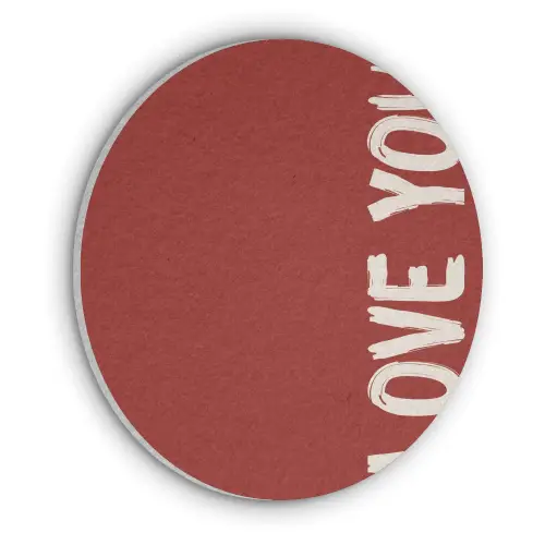 Schuin - Loveyou - Rood Akoestische PET Vilt - Rond klein -3d