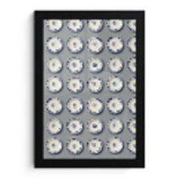 Borden - Bloemen - Blauw - Wit fotolijst zwart zonder passe partout klein 224 -3d