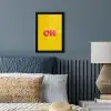Geel - Roze - Oh - 3D fotolijst zwart zonder passe partout klein -sfeer3