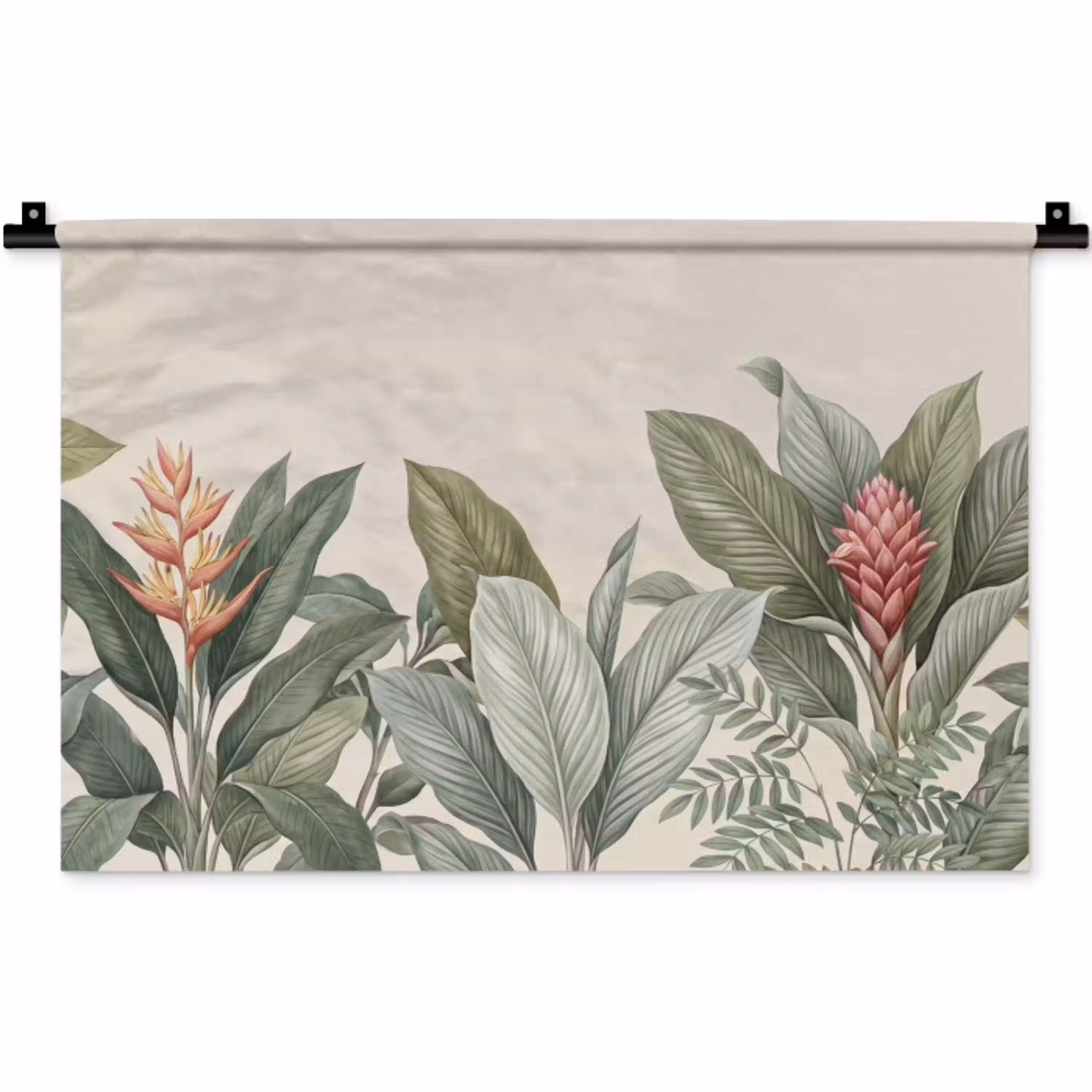 Tropisch - Planten - Modern - Groen Wandkleed katoen klein -zz3d