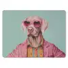 Hond - Overhemd - Bloemen - Bril muismat rubber klein -3d