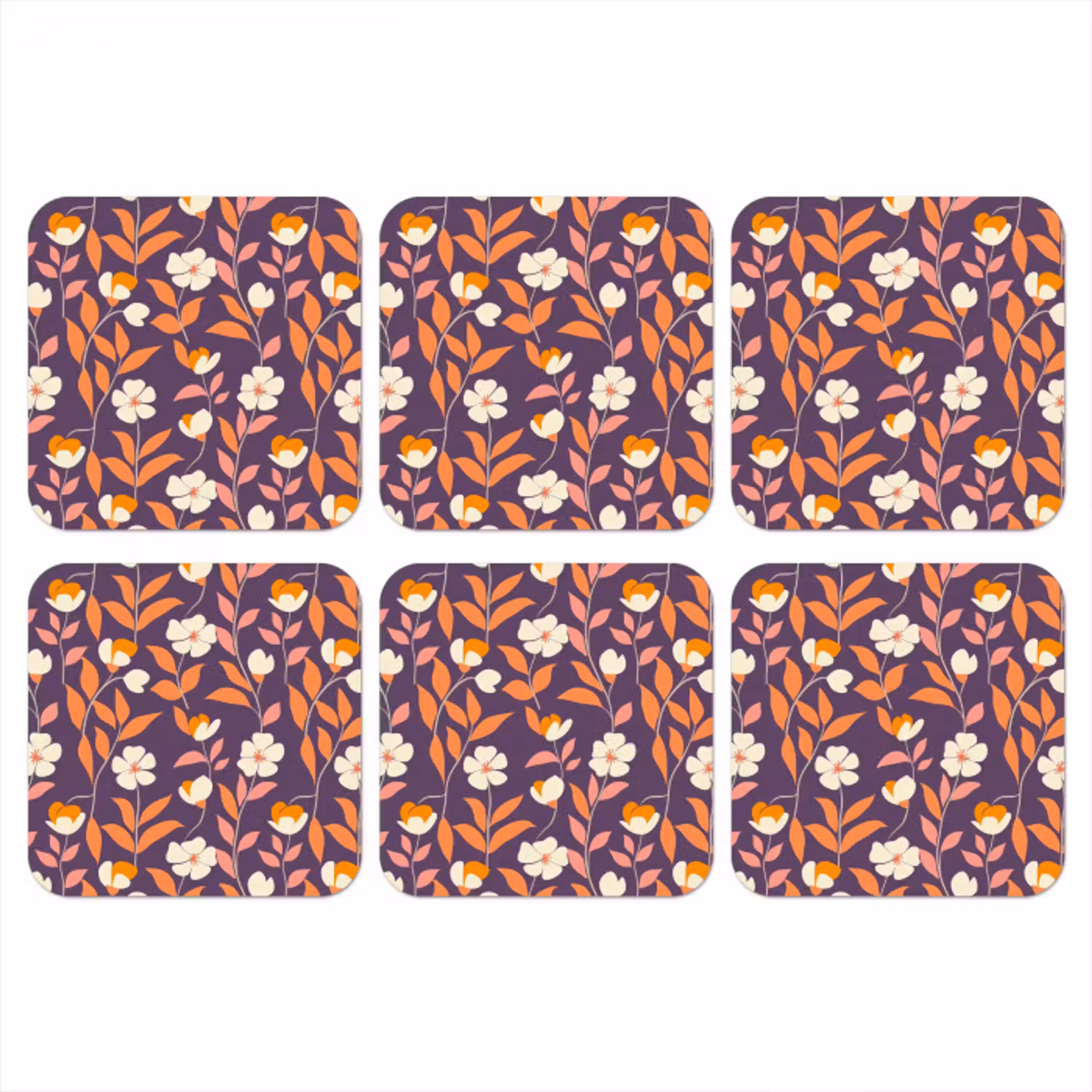 Boho - Vintage - Paars onderzetter kurk middel 366 -3d
