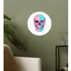 Schedel - Grafisch - Roze - Verdeeld Wandcirkel behangsticker klein -sfeer2