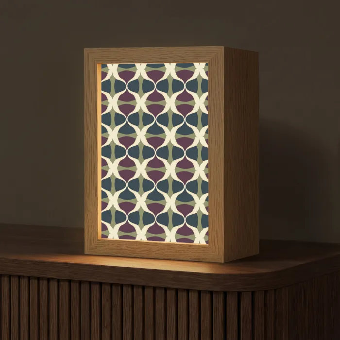 Abstract - Retro - Kleurrijk Light Box met kabel (Tafellamp) klein 925 -z3d_website