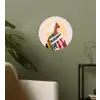 Vrouw - Zon - Kleurrijk Wandcirkel behangsticker klein -sfeer2