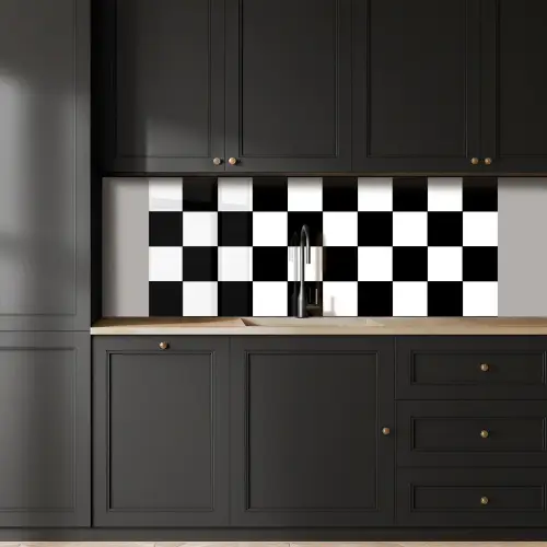 Schaakbord - Patronen - Zwart Wit keuken achterwand 2 middel 871 -sfeer1
