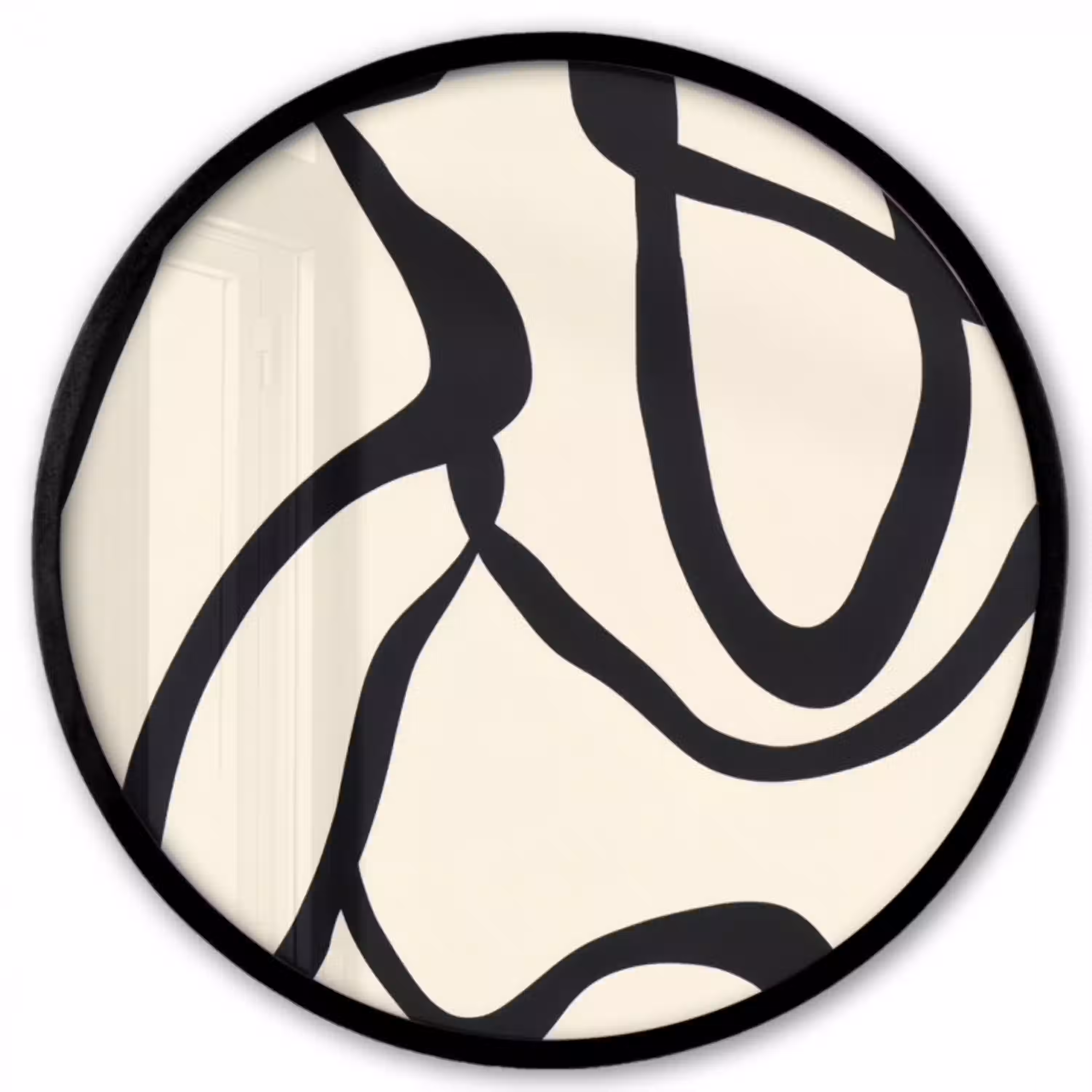 Abstract - Lijnen - Modern - Beige Fotolijst rond zonder passe partout klein -3d